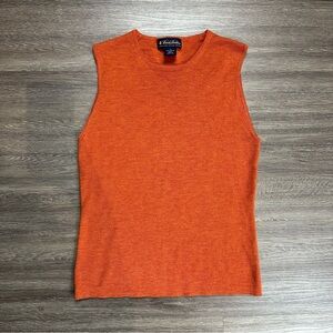 Brooks Brothers Merino Wool Orange Rust Color Sleeveless Top